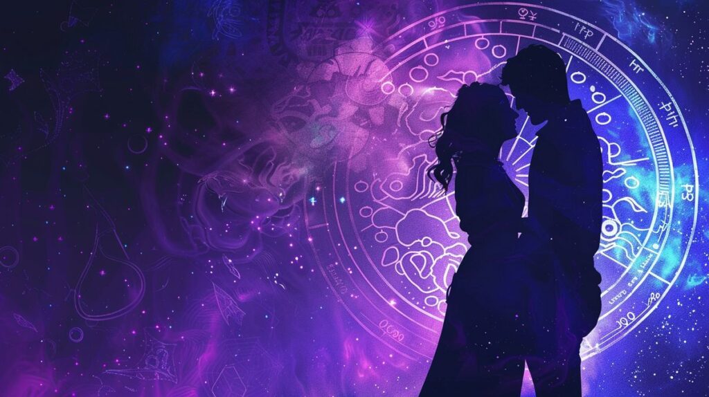 Detailliertes Partnerhoroskop Diagramm für astrologische Kompatibilität
