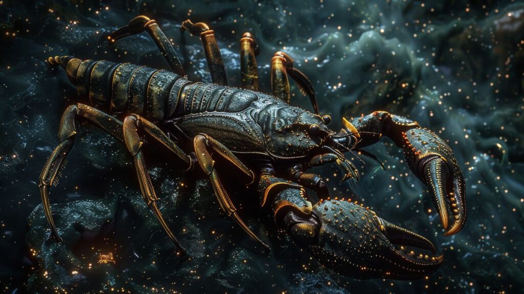Detaillierte Darstellung des Skorpion Sternzeichens im Sternenhimmel